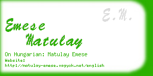 emese matulay business card